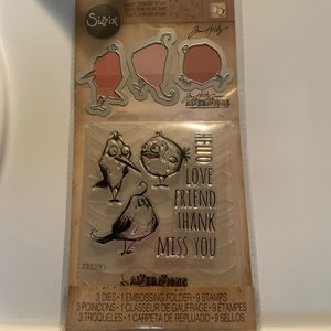 Tim Holtz Sizzix Framelits set Bird Talk NIP